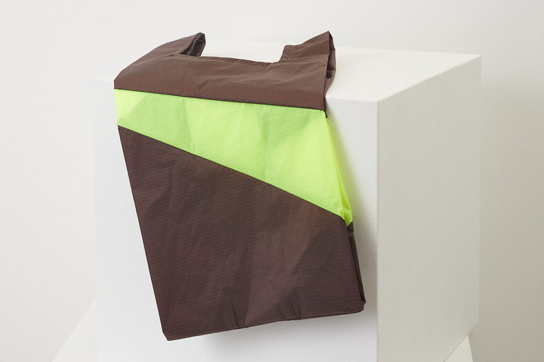 susan bijl shoppingbag brown fluo yellow m