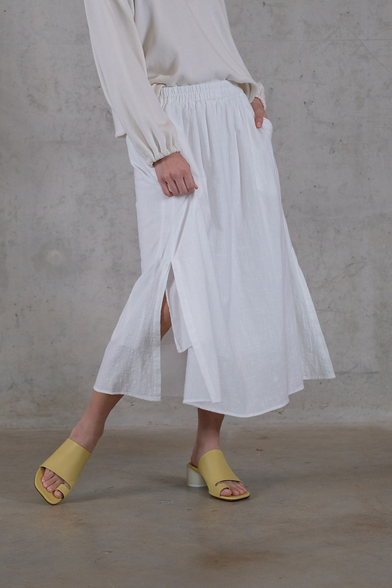 aiayu skirt long crepe milk