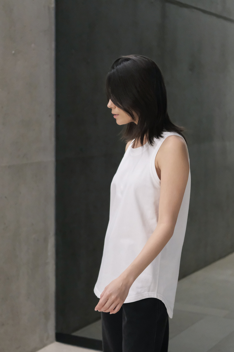 monique van heist vokuhila tank white jersey