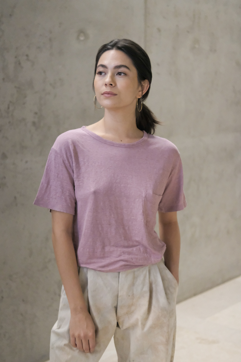 girls of dust w-pocket tee orchid
