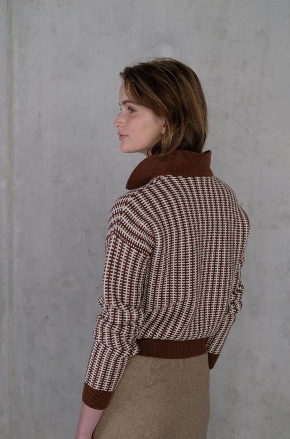 rue blanche retro cardi chestnut