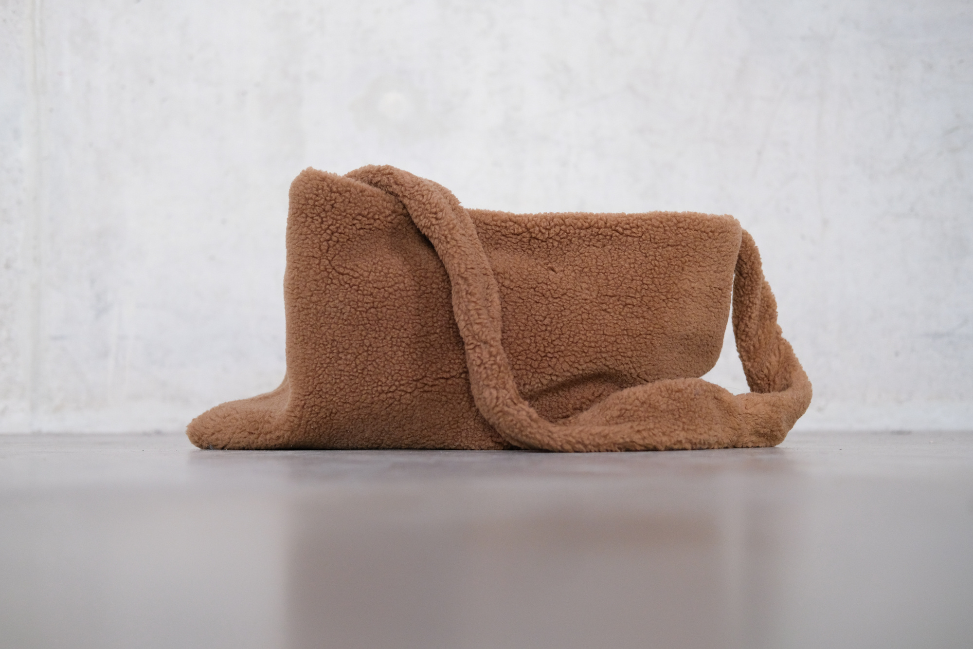 kassl editions bag square small faux sheepskin cognac