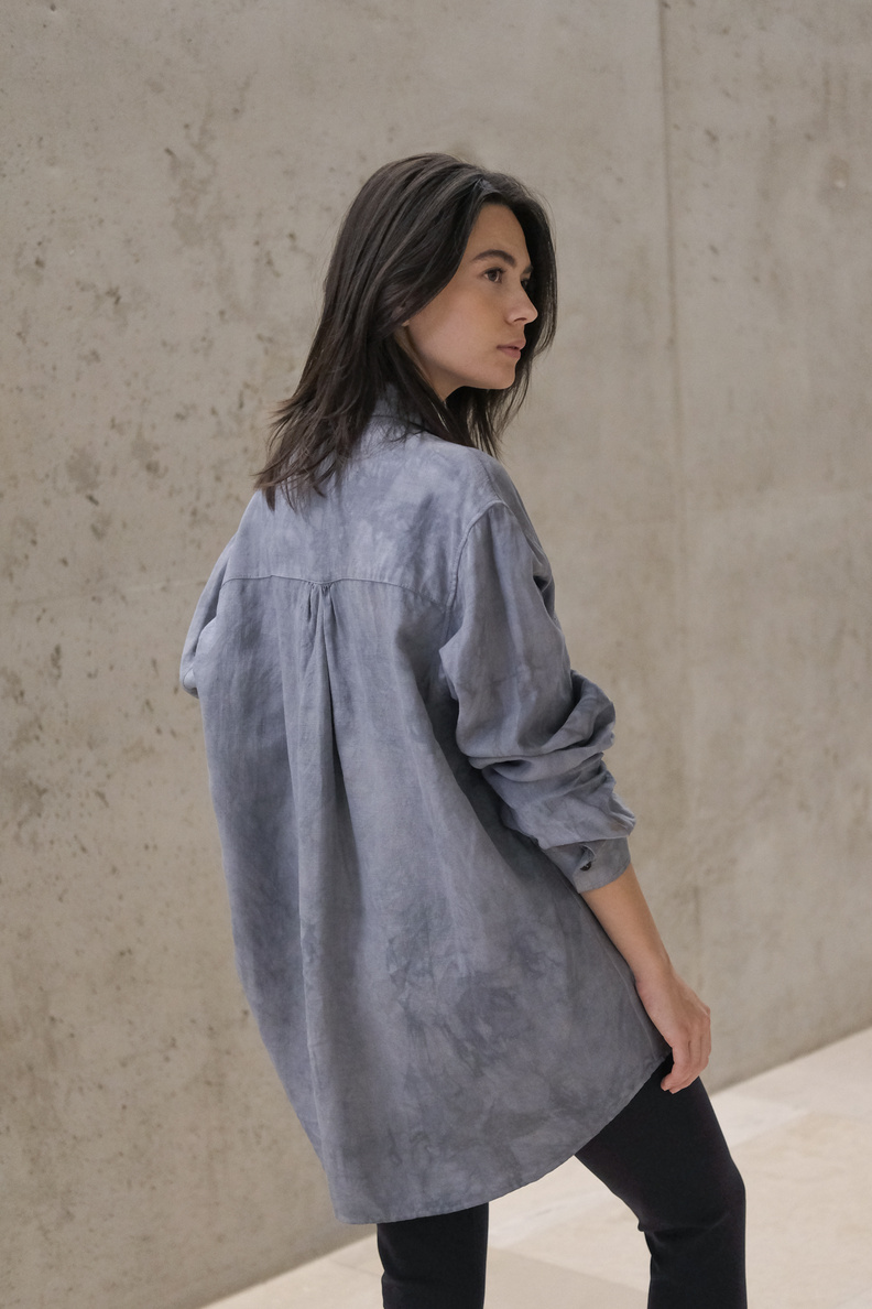 hullekes rodin shirt blue dye