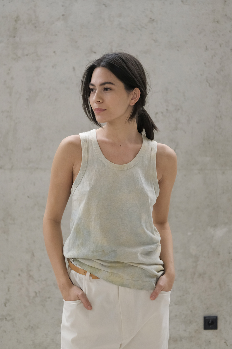 hullekes guggenheim tanktop faded blye dye