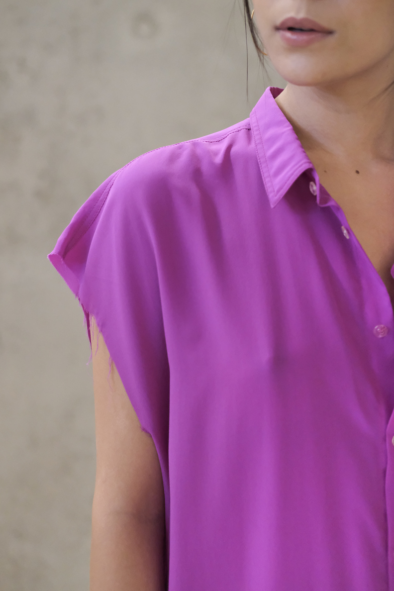 monique van heist no 8 sleeveless fuchsia silk