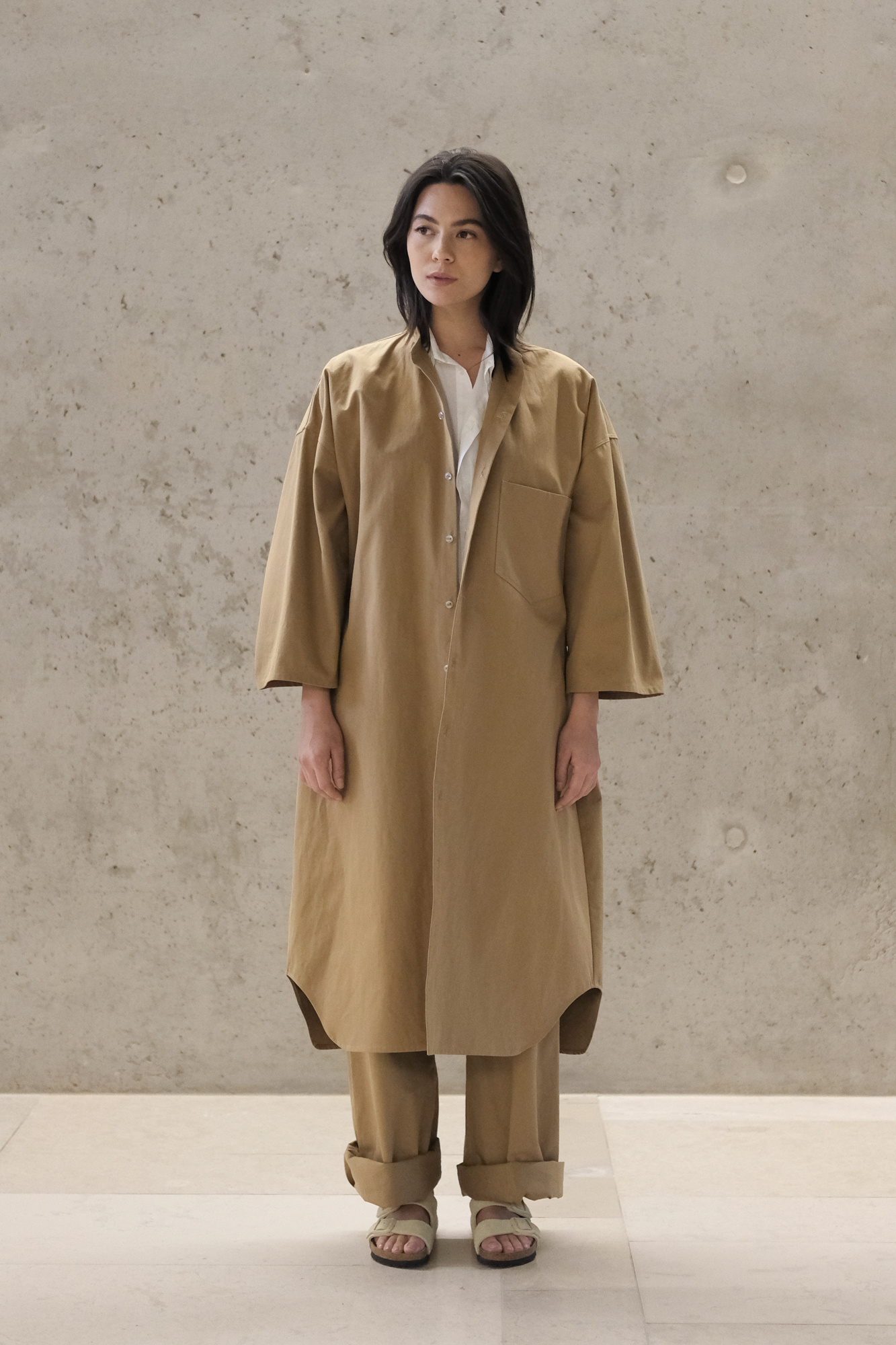 monique van heist artist coat kaki cotton