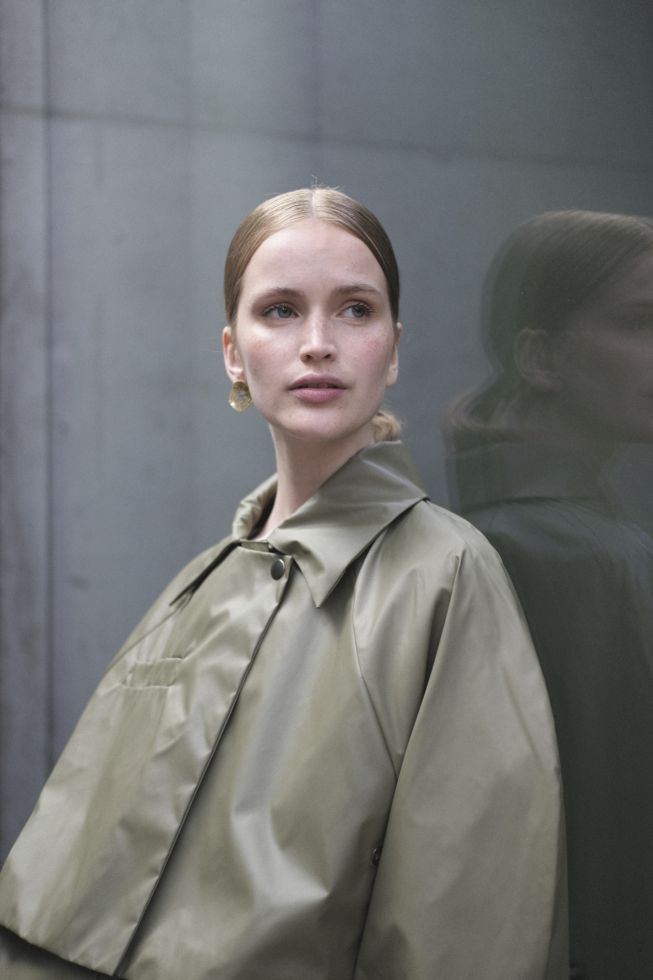 kassl editions coat pilot below coated nylon khaki