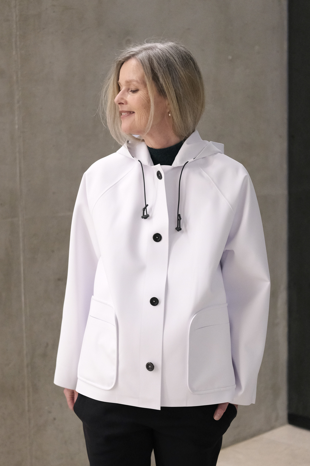 kassl editions coat sailor hip rubber white