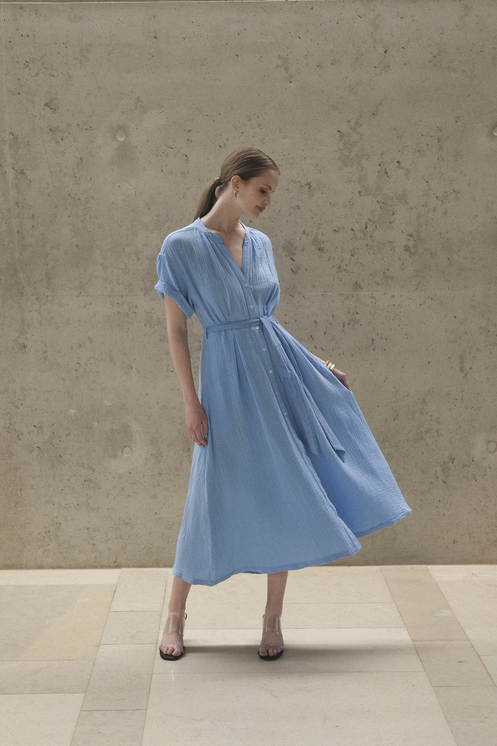 xirena cate dress fiji blue