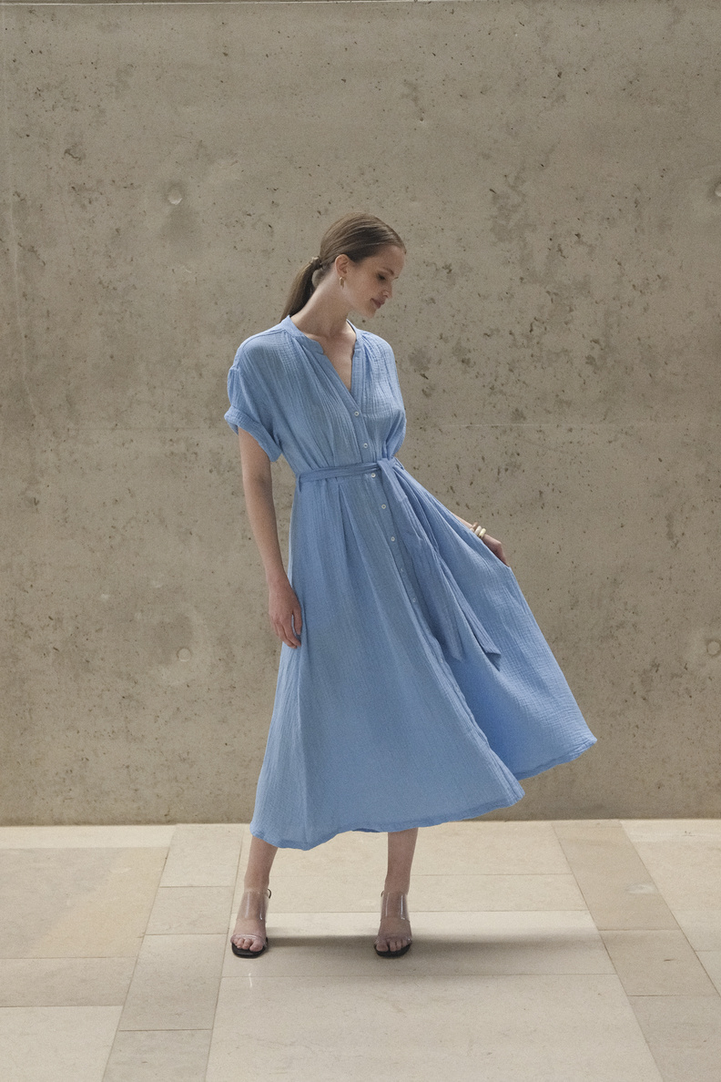 xirena cate dress fiji blue