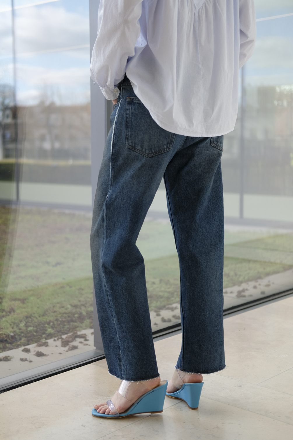 maison margiela mm6 s52la0193 pants 5 pocket denim blue 