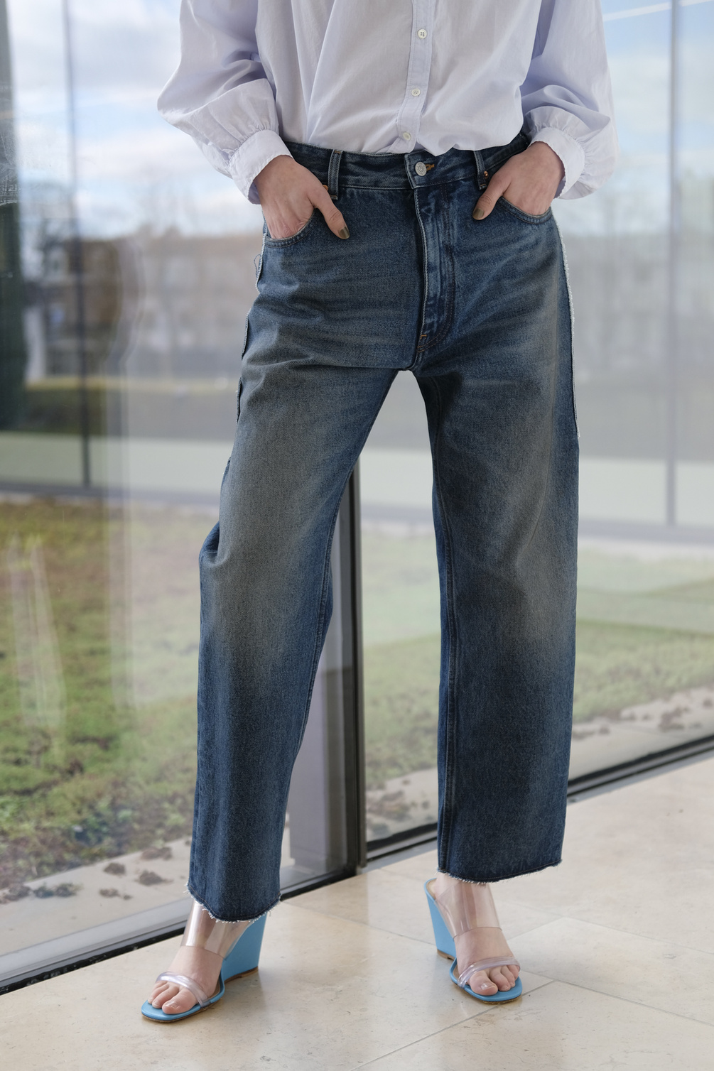 maison margiela mm6 s52la0193 pants 5 pocket denim blue 