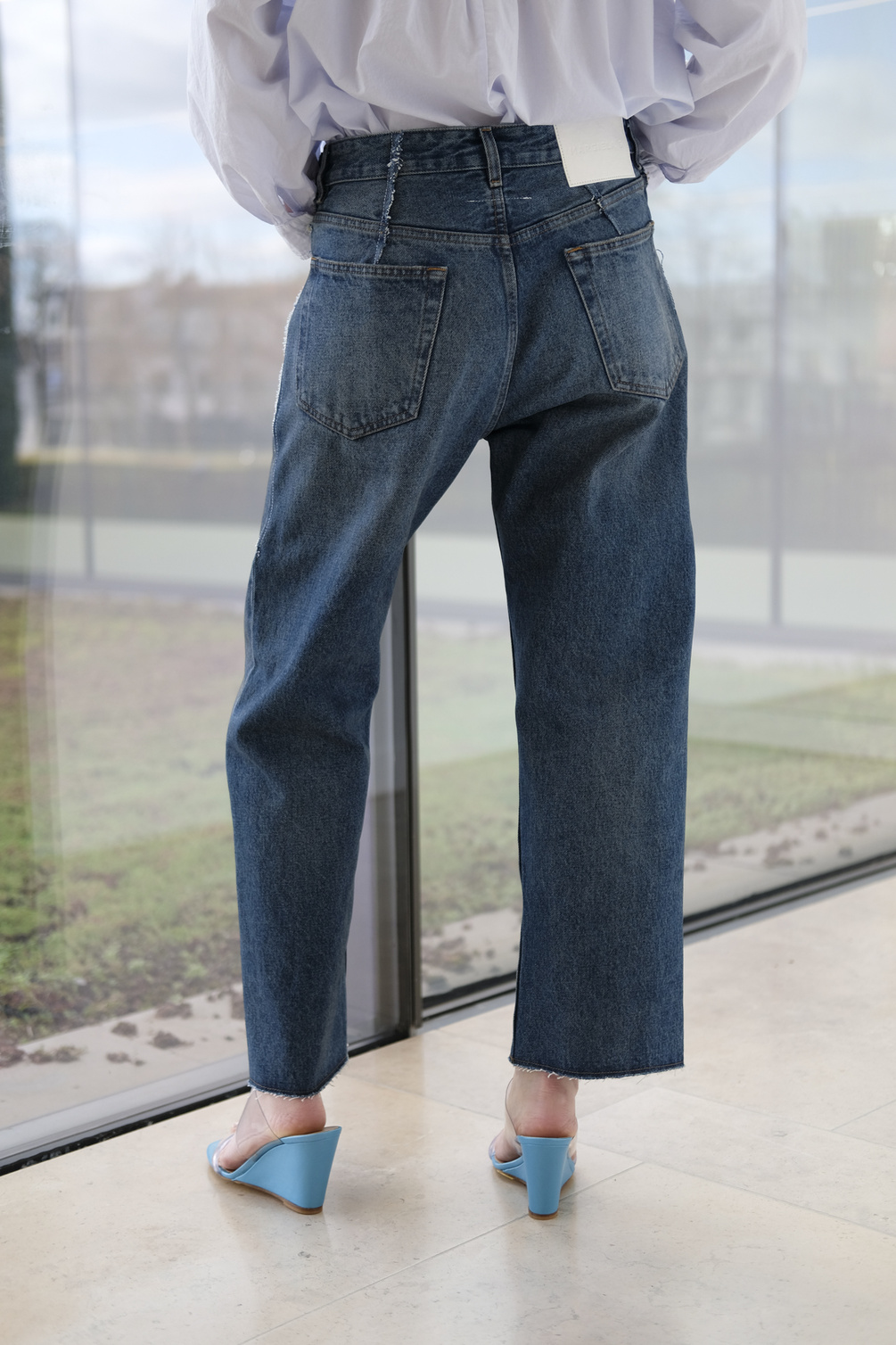 maison margiela mm6 s52la0193 pants 5 pocket denim blue 