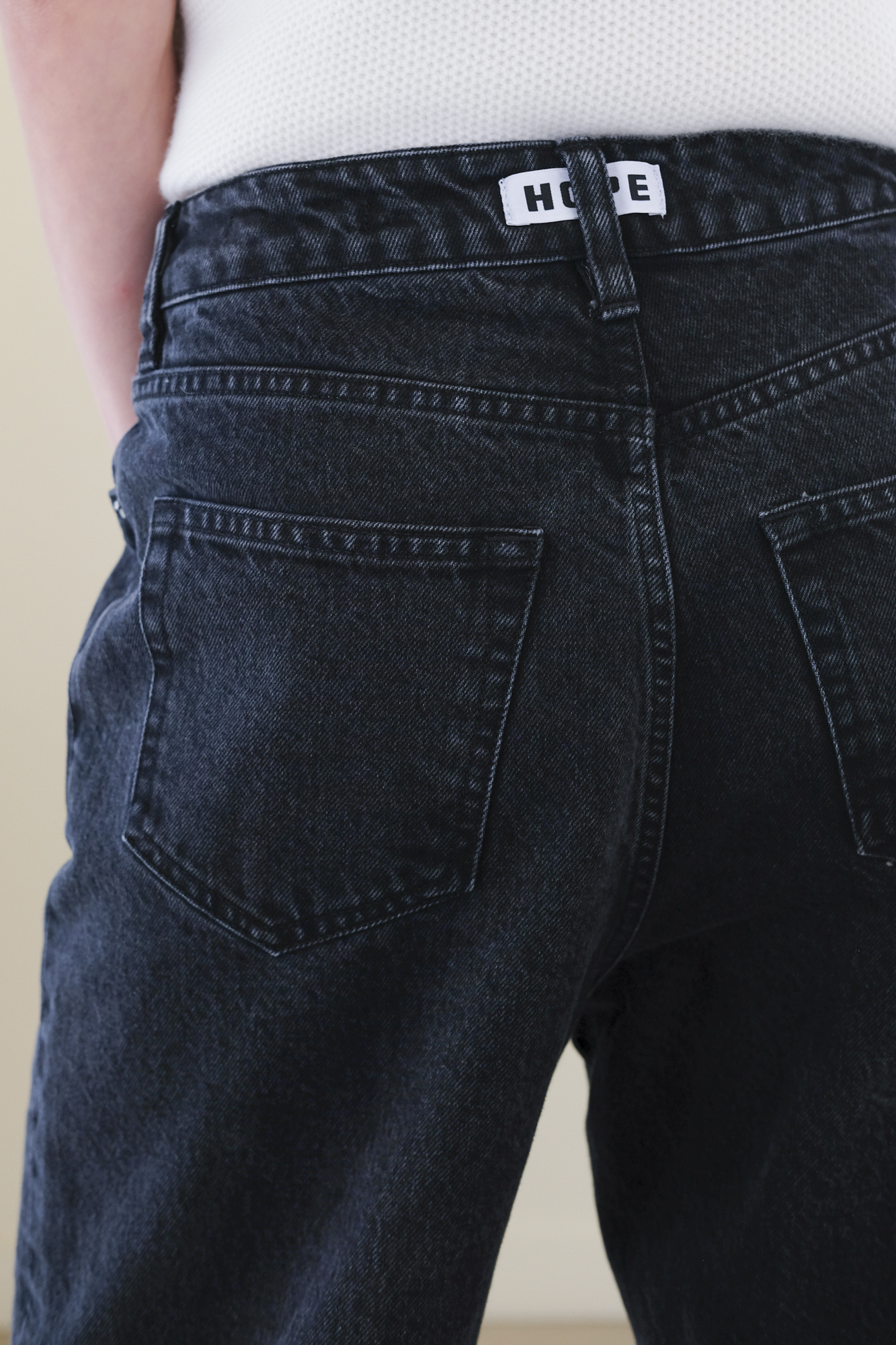 hope drop jeans washed black