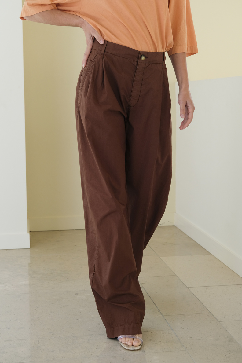 hope lungo trousers spicy brown cotton
