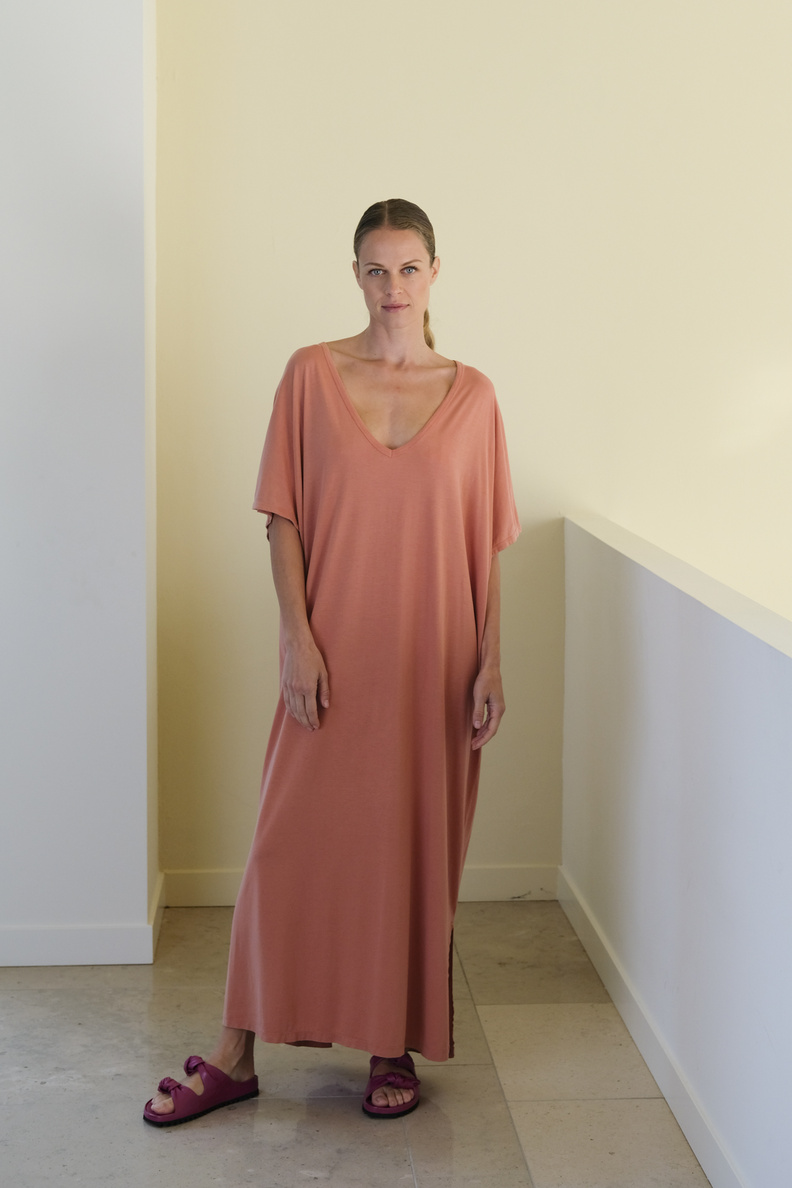 âme folie kaftan dress rose dawn
