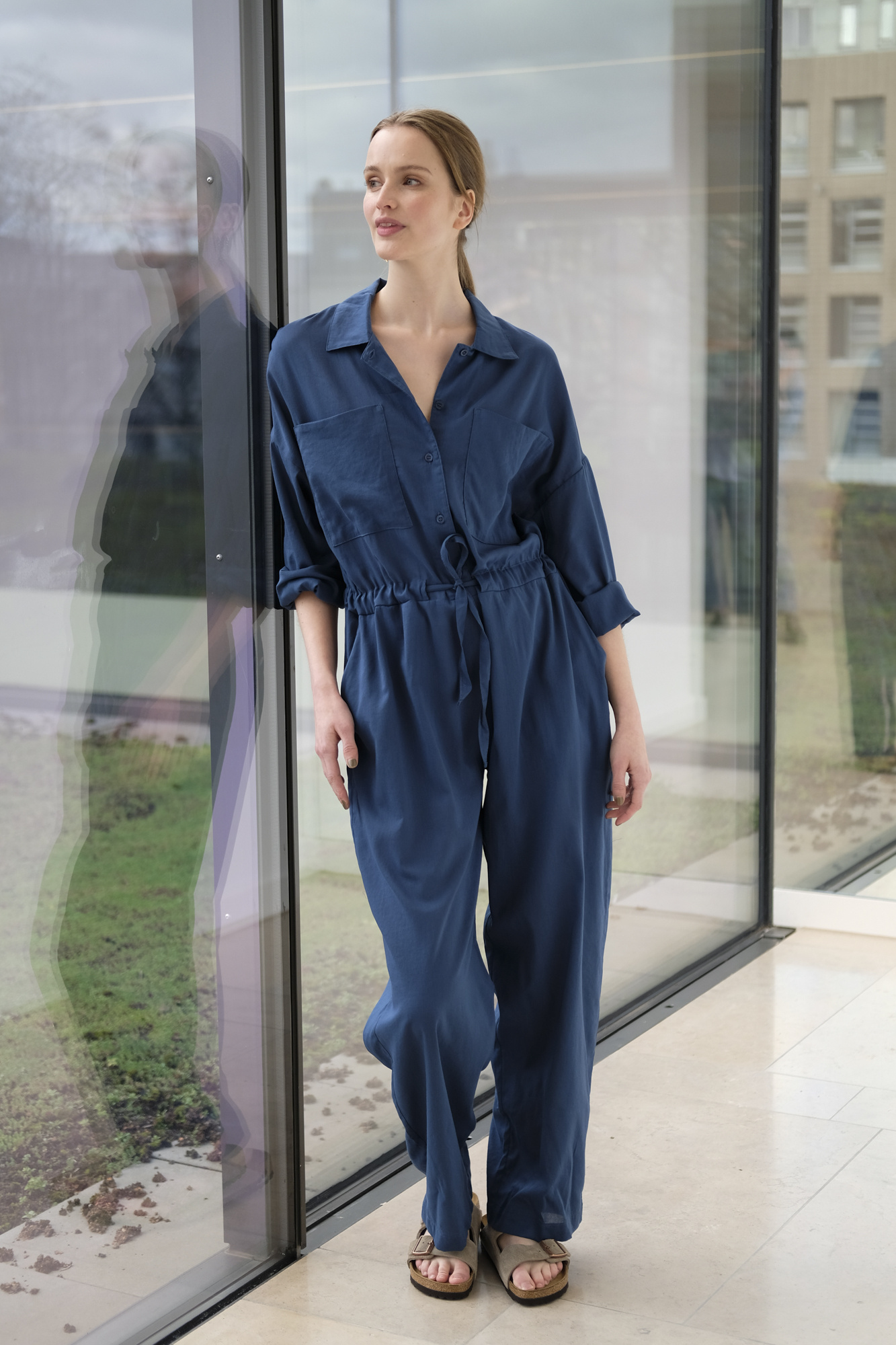 can pep rey jumpsuit emily blue