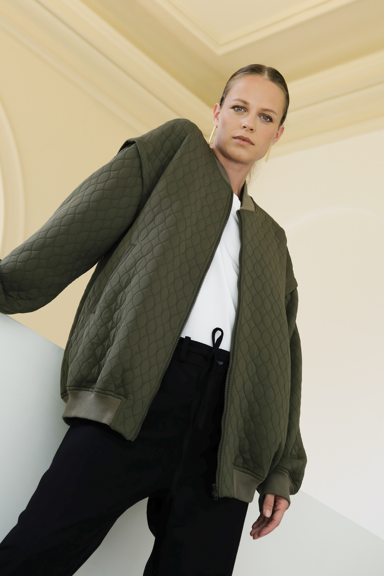 âme isaline bomber avocado green