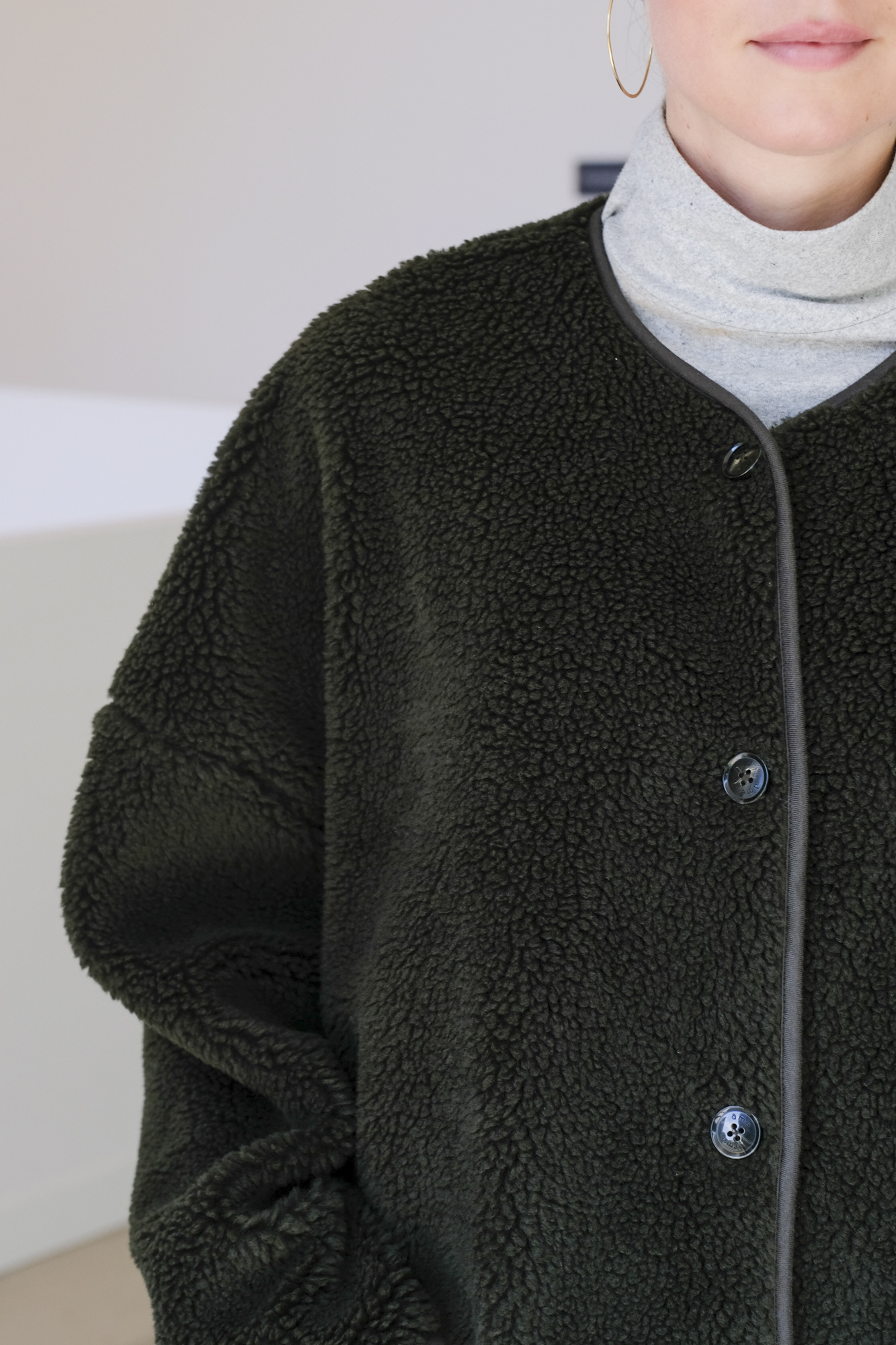 âme hannah oversized jacket avocado green