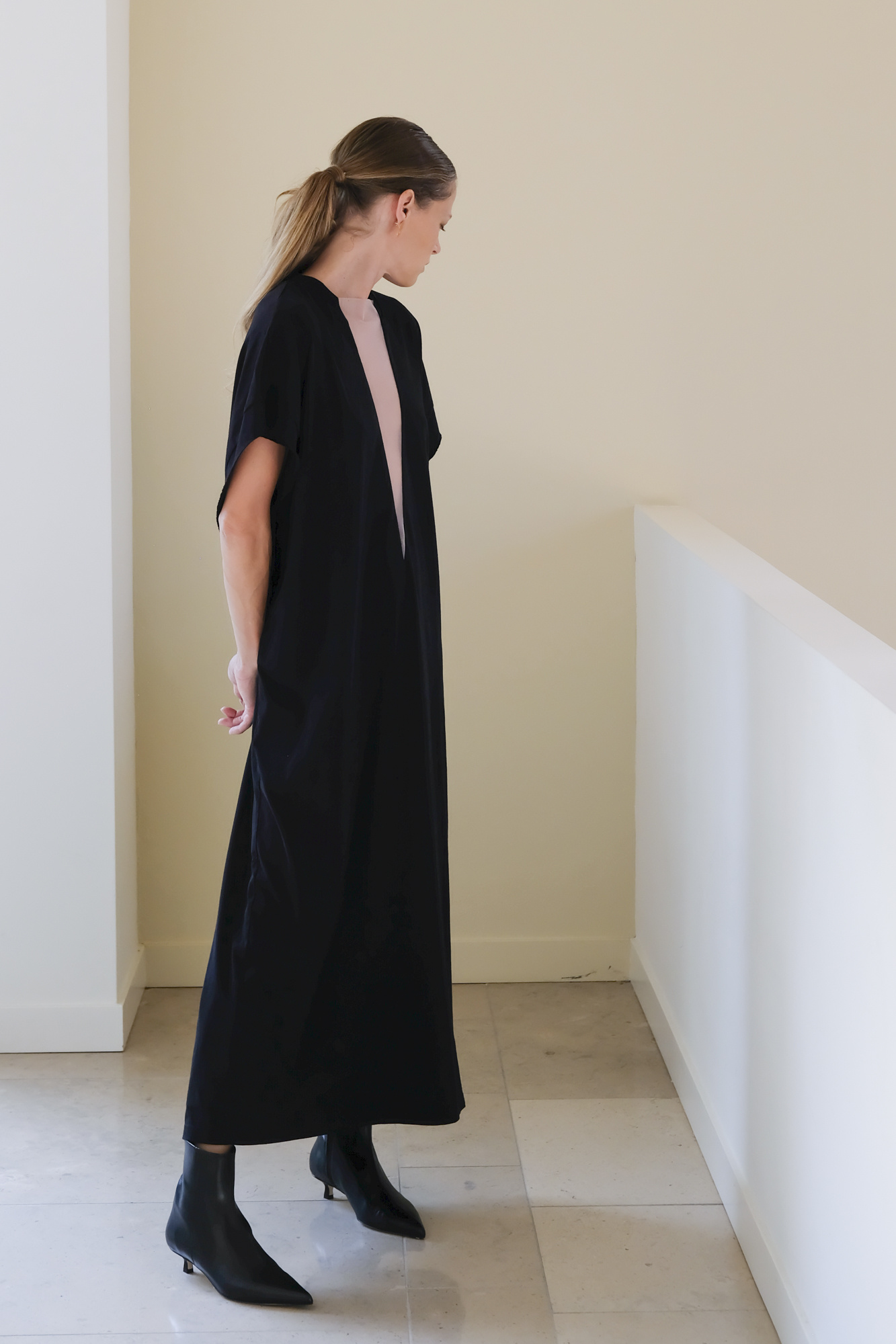 maison margiela mm6 s52dg0003 maxi dress black