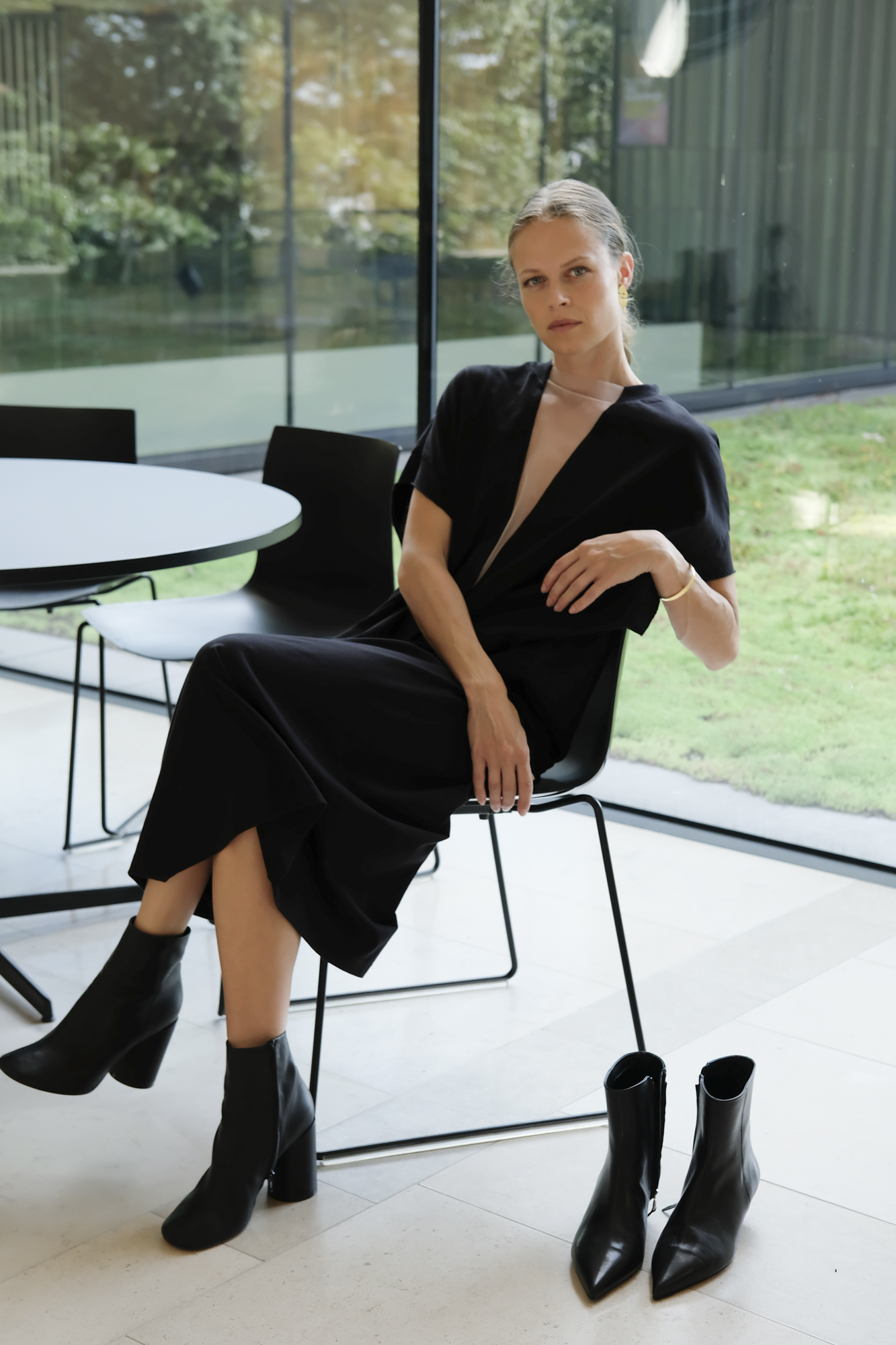 maison margiela mm6 s52dg0003 maxi dress black