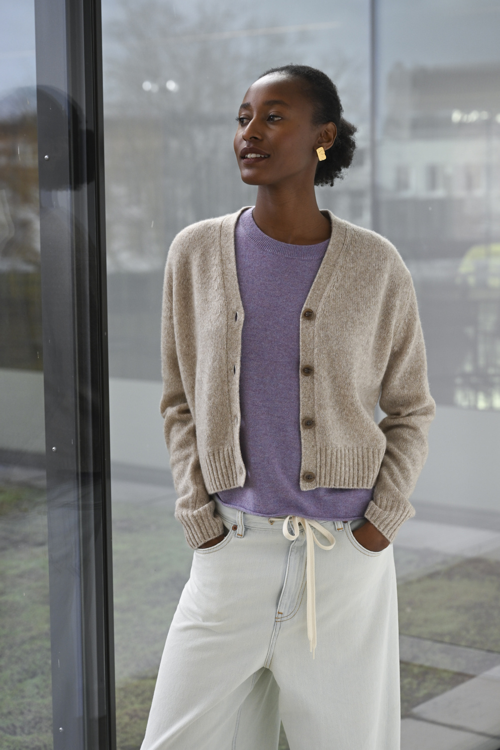 lisa yang marionette cardigan desert sand