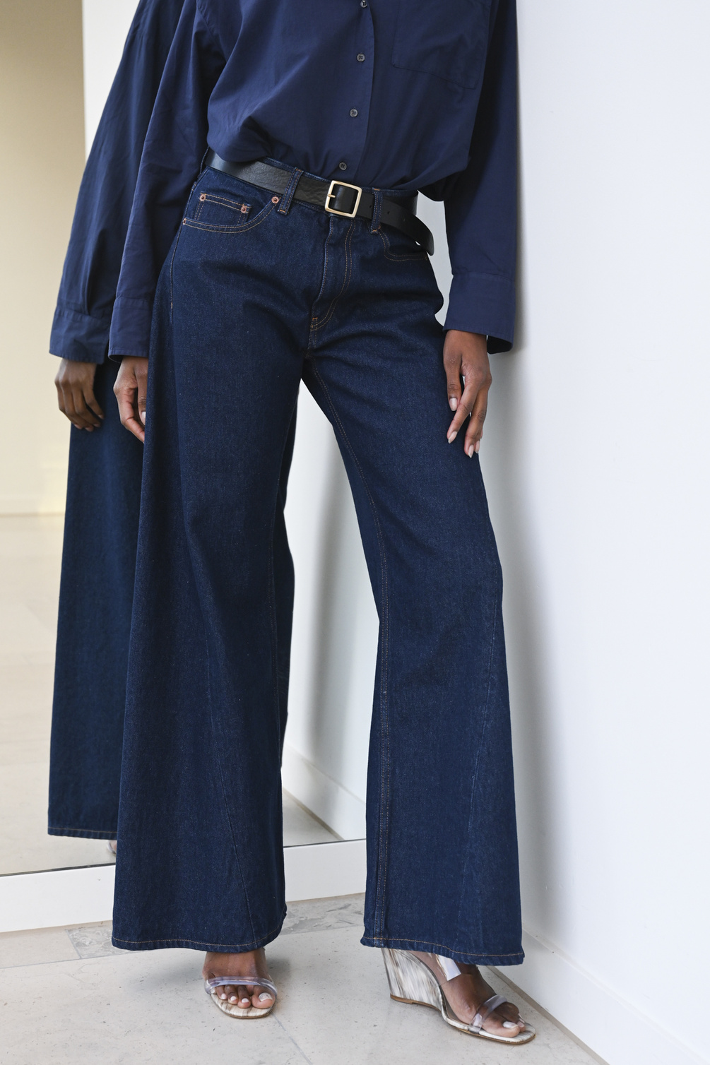 maison margiela mm6 s52la0225 pants 5 pockets dark denim