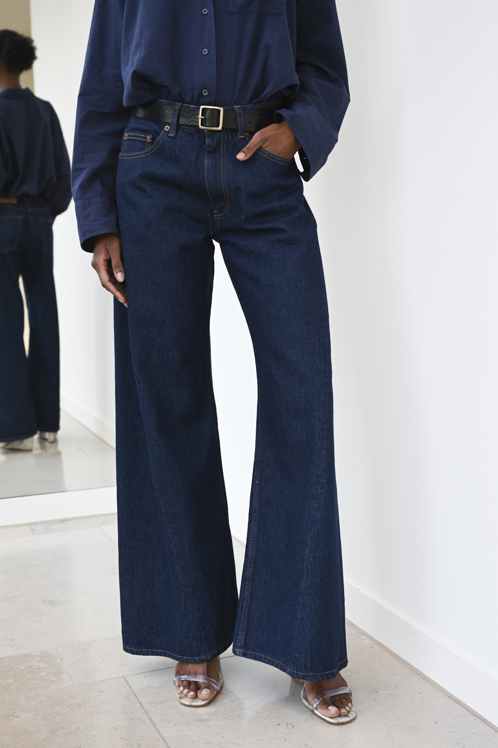 maison margiela mm6 s52la0225 pants 5 pockets dark denim