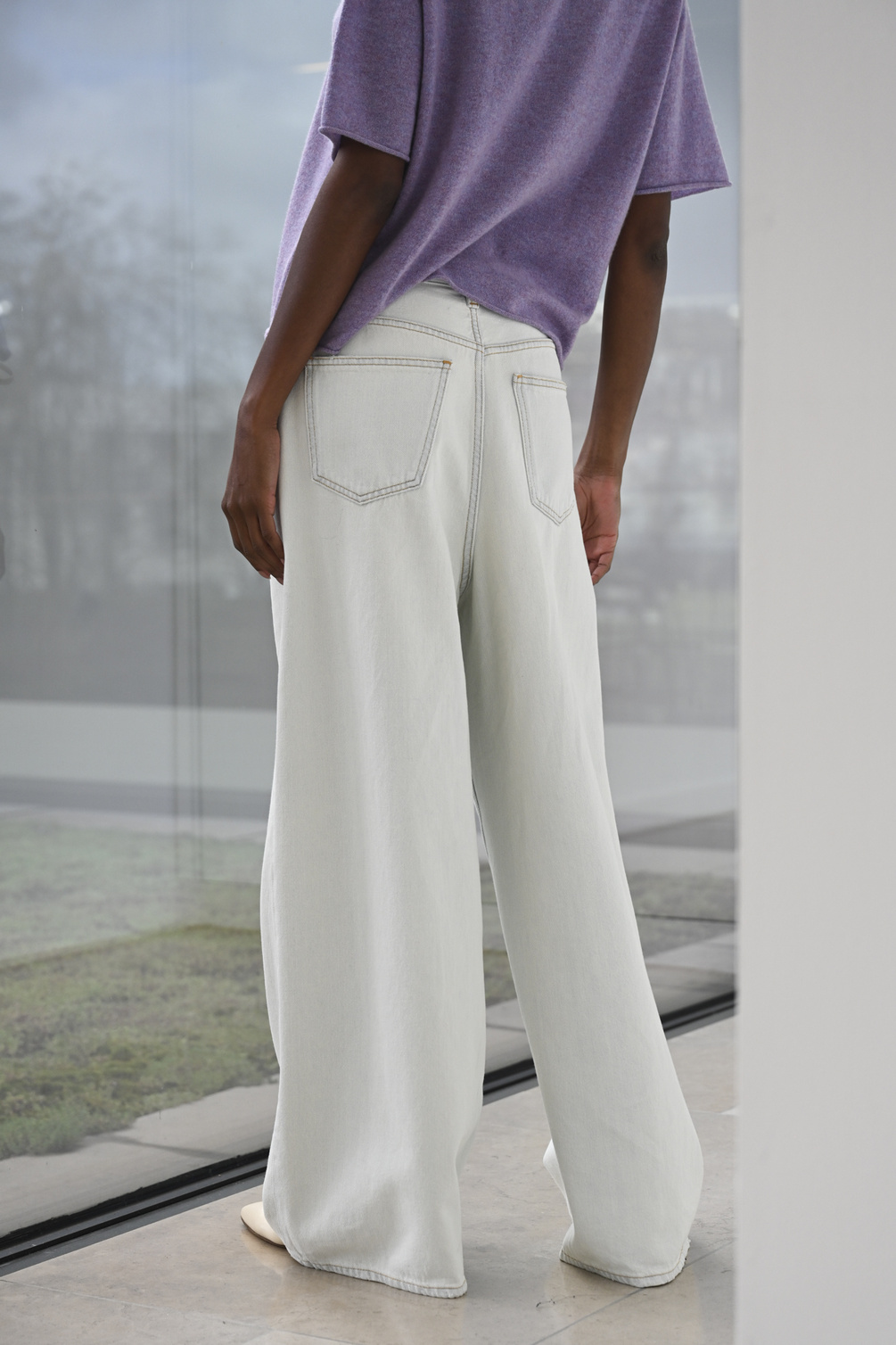 maison margiela mm6 s52la0228 pants 5 pockets off white 
