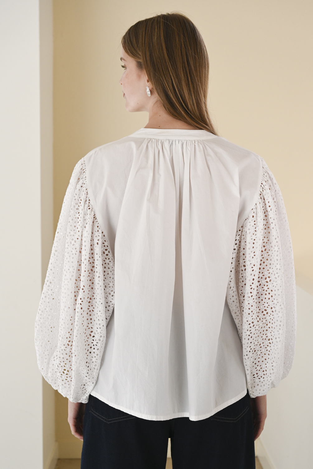 âme islande poplin top white