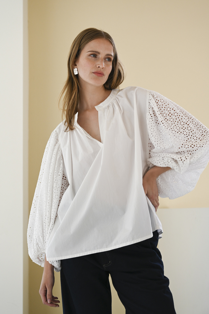 âme islande poplin top white
