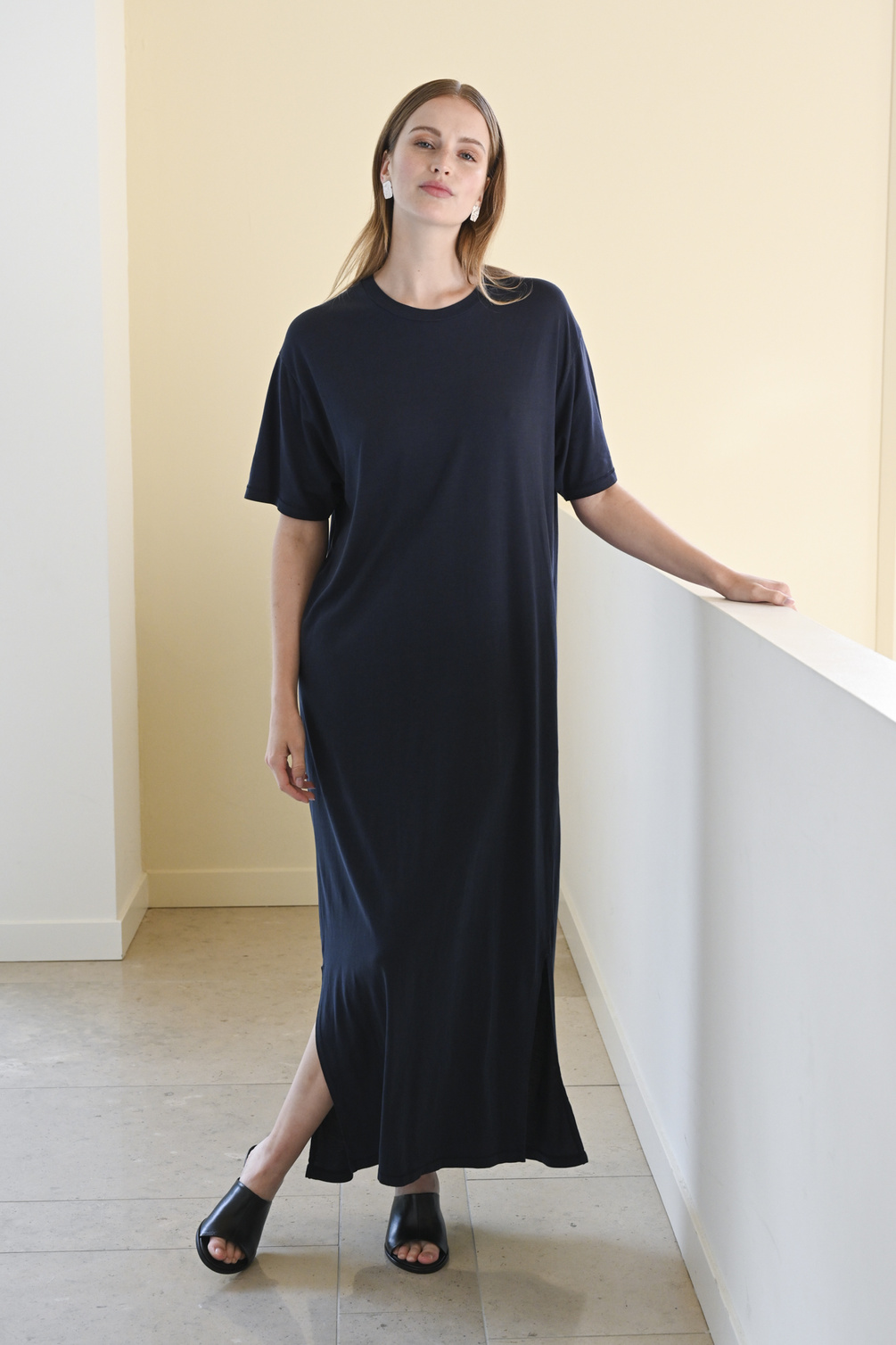 âme eva t-shirt dress dark navy