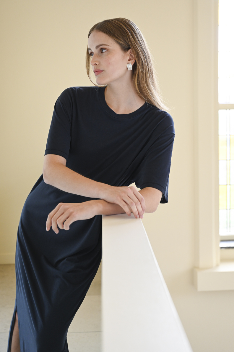 âme eva t-shirt dress dark navy