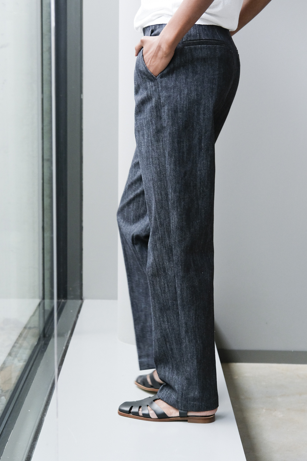 rue blanche blue pants denim blue