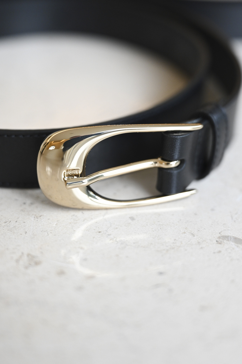 aeyde leona belt black gold