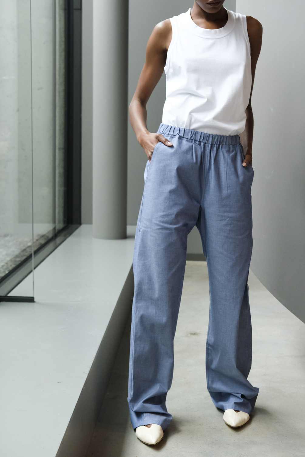 monique van heist pj flex blue chambray