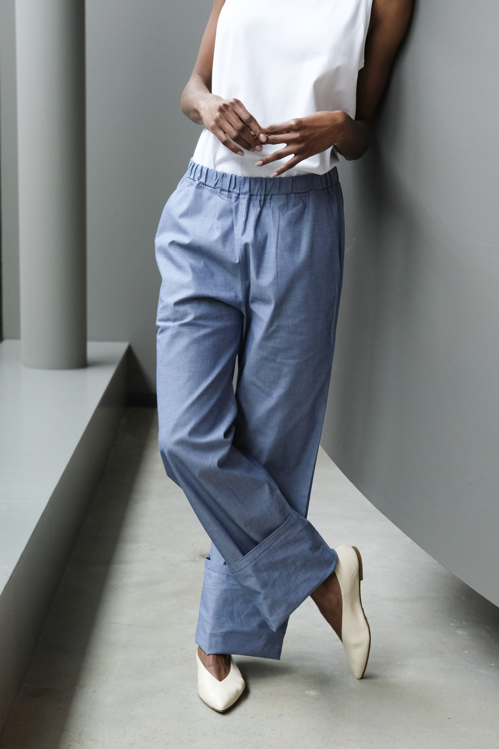 monique van heist pj flex blue chambray