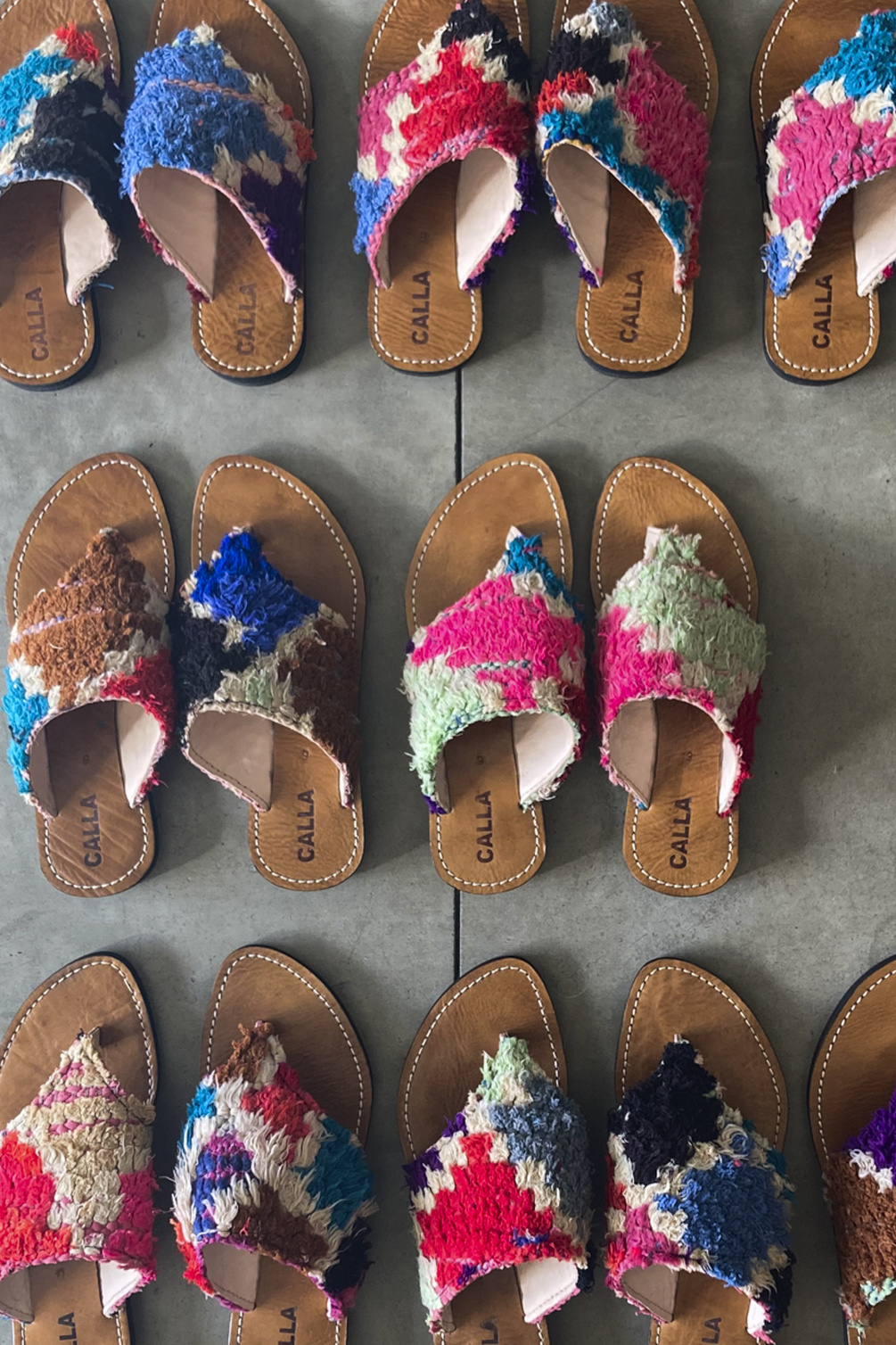 calla lily babouche sandal multi