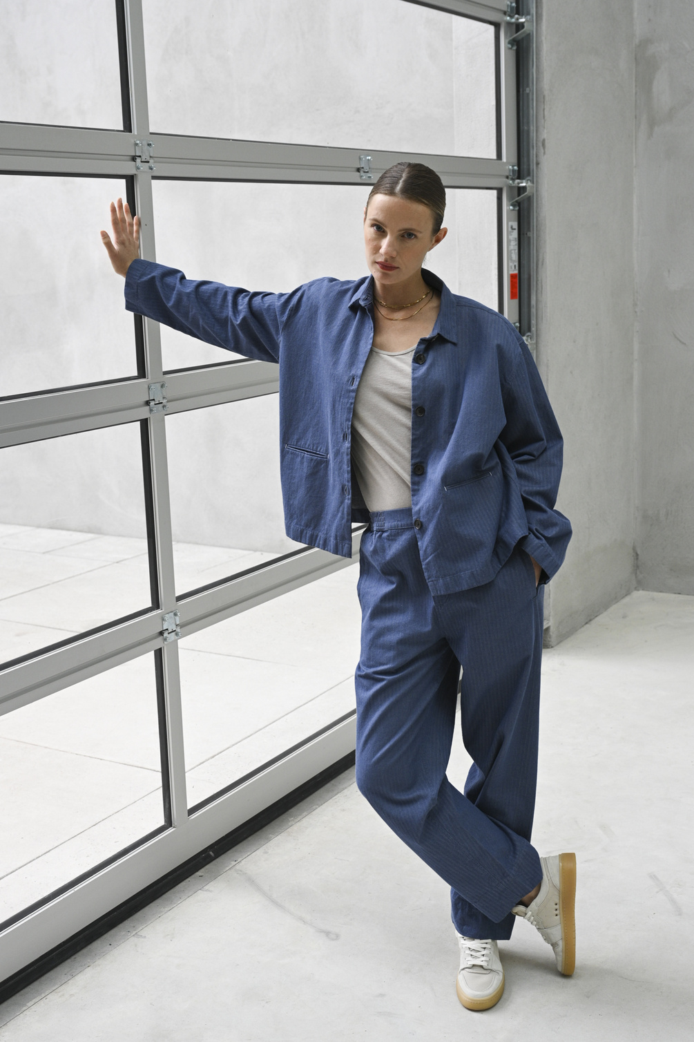 aiayu coco pant herringbone blue jeans