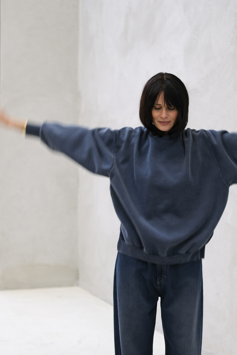 âme ulla vintage oversized sweatshirt navy