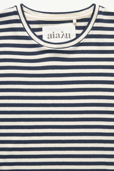 aiayu classic circular tee striped mix night
