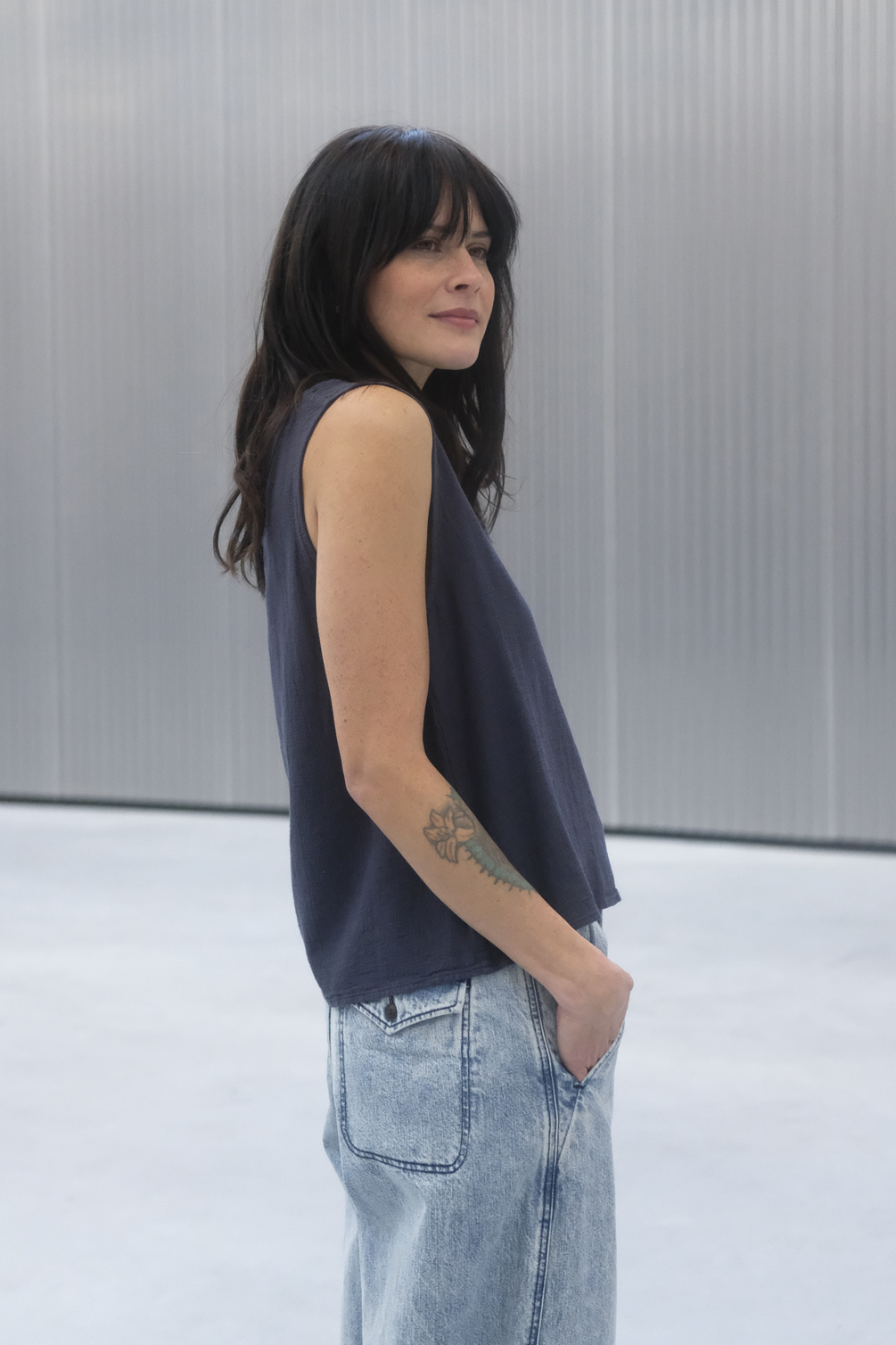 girls of dust tank top navy