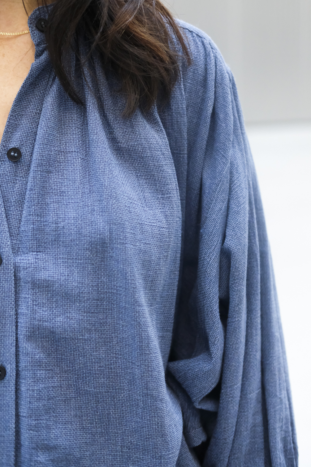 sea me happy balloon blouse indigo