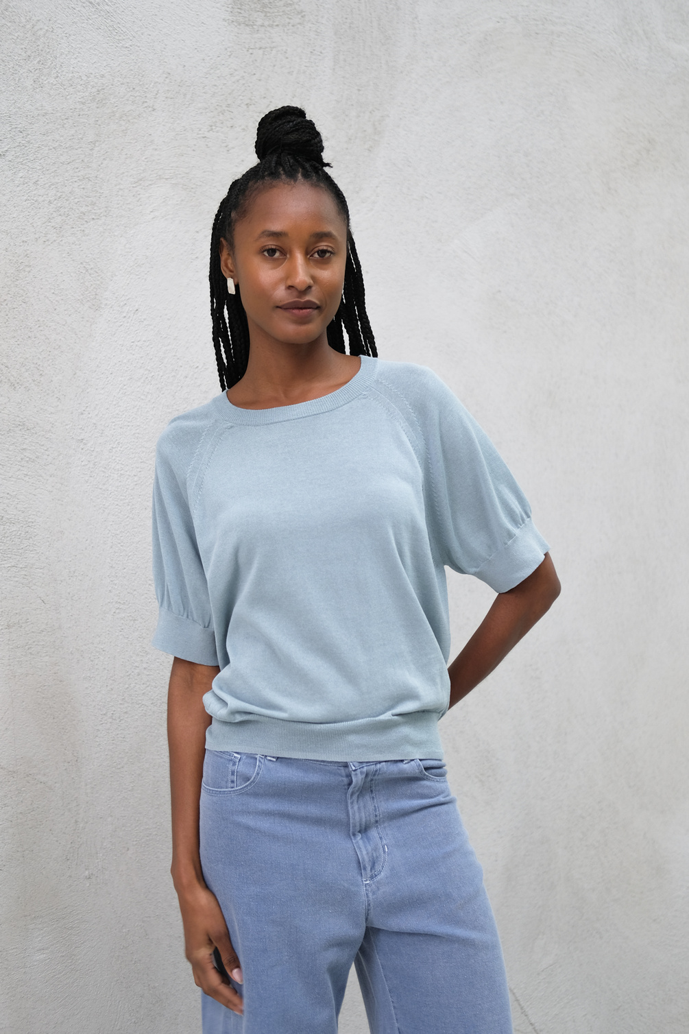 rue blanche dandel knit celadon