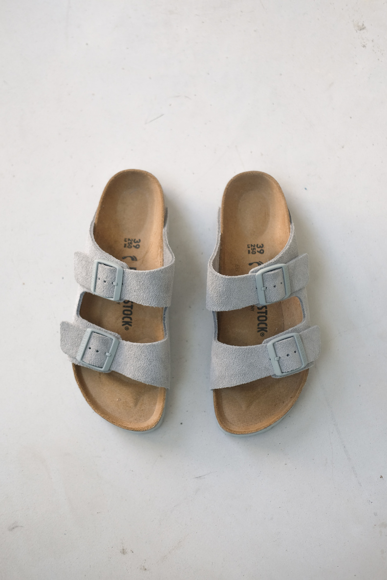 birkenstock arizona suede pure sage