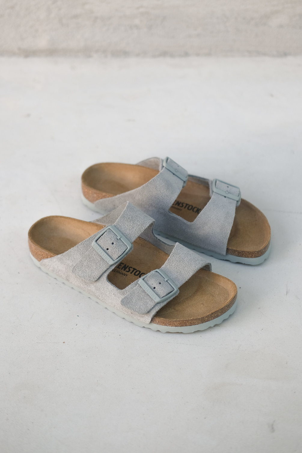 birkenstock arizona suede pure sage