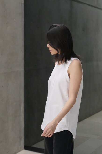 monique van heist vokuhila tank white jersey