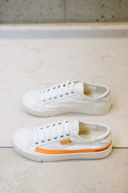 pro01ject canvas sneakers white orange