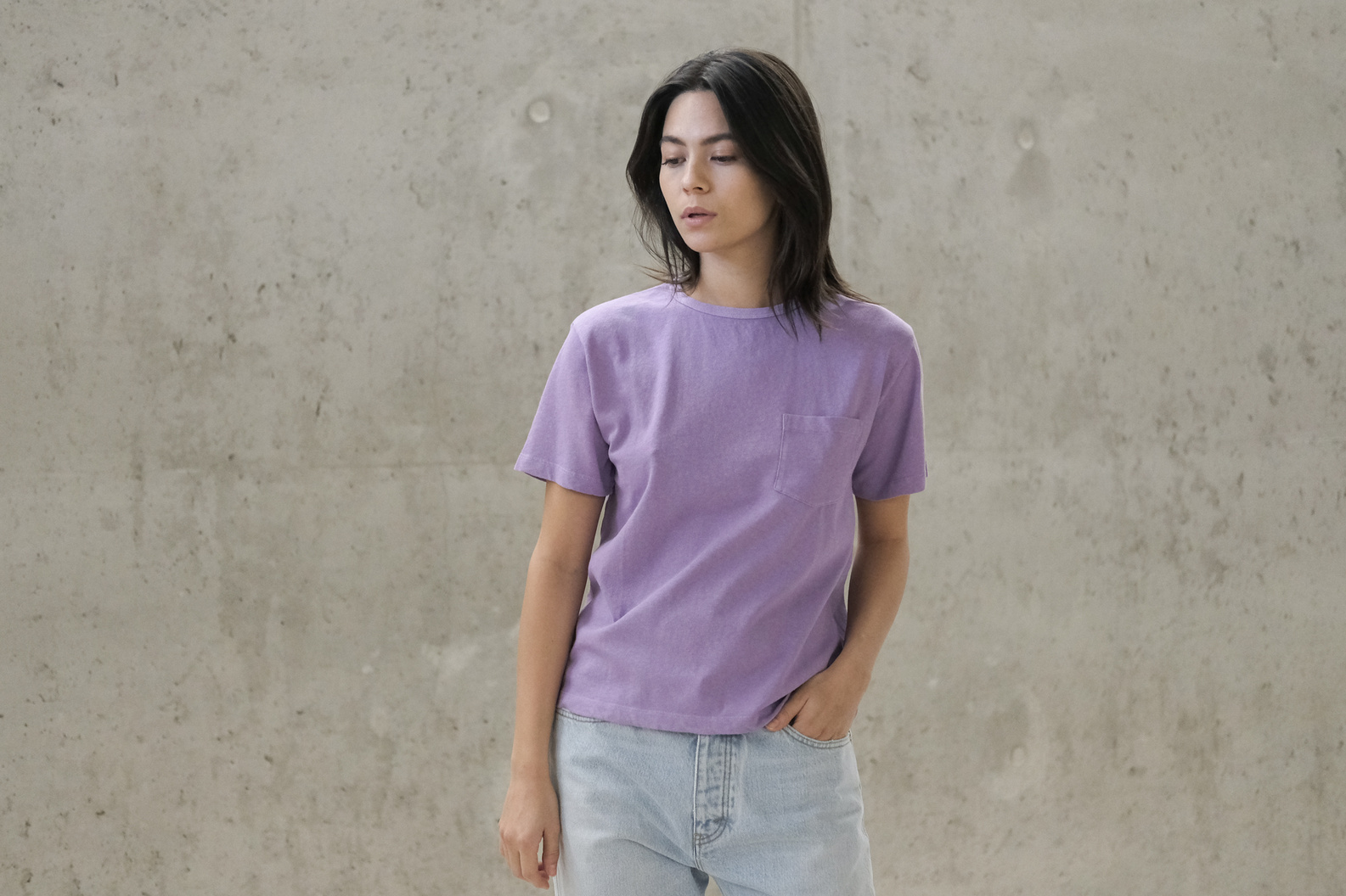 girls of dust pocket tee lilac
